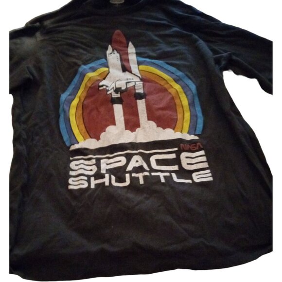 Old Navy NASA Space Shuttle size M Black Cotton Long Sleeve Graphic T-Shirt - Picture 1 of 8